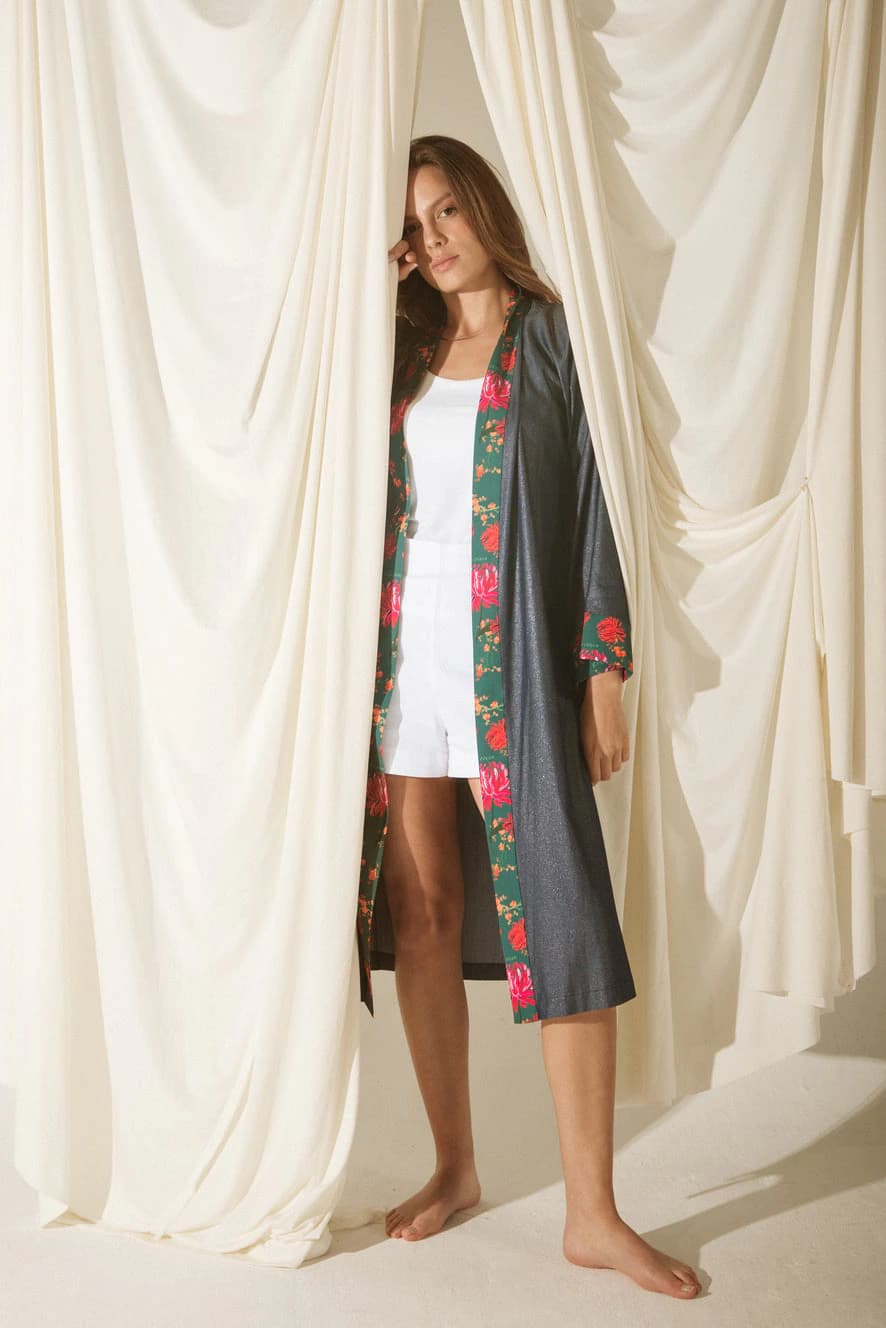 Kimono Tokyo Urbn Peonias Verde - imagen 2