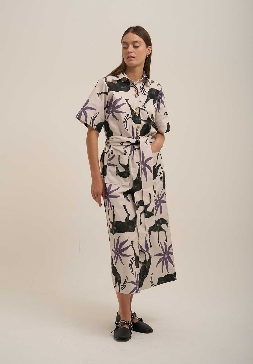 Vestido Camisero Estela Lila - imagen 1
