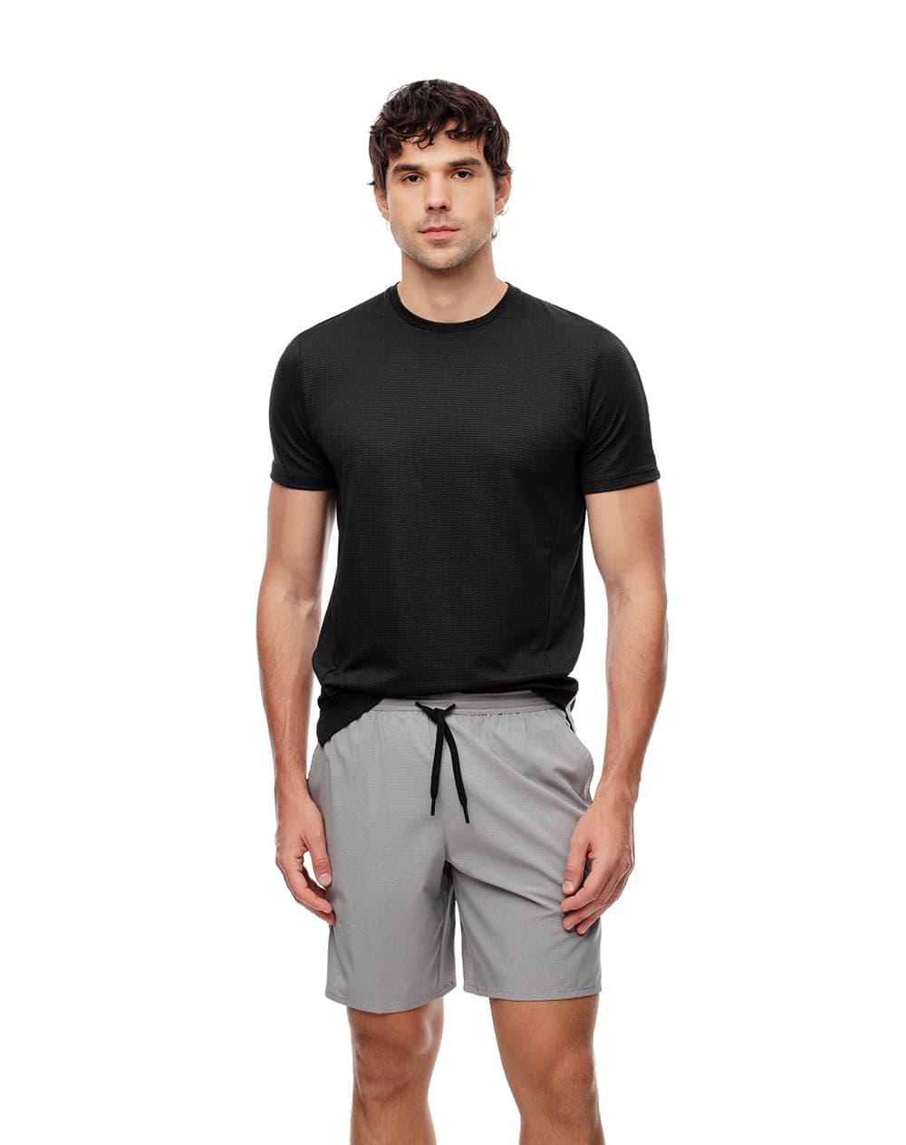 Pantaloneta deportiva secado rápido gris hombre