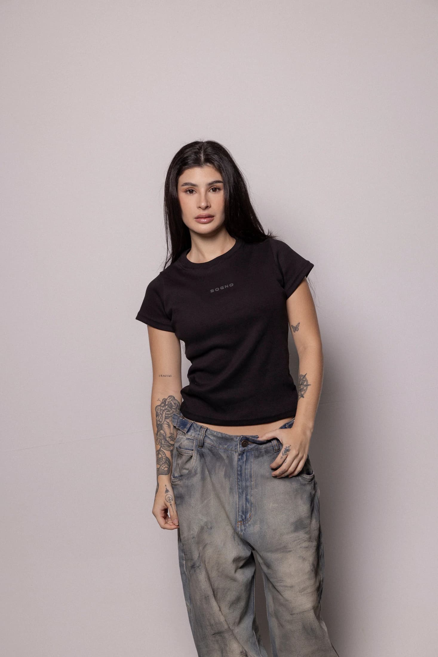 Camiseta 87/27 Basic Rib-Negra