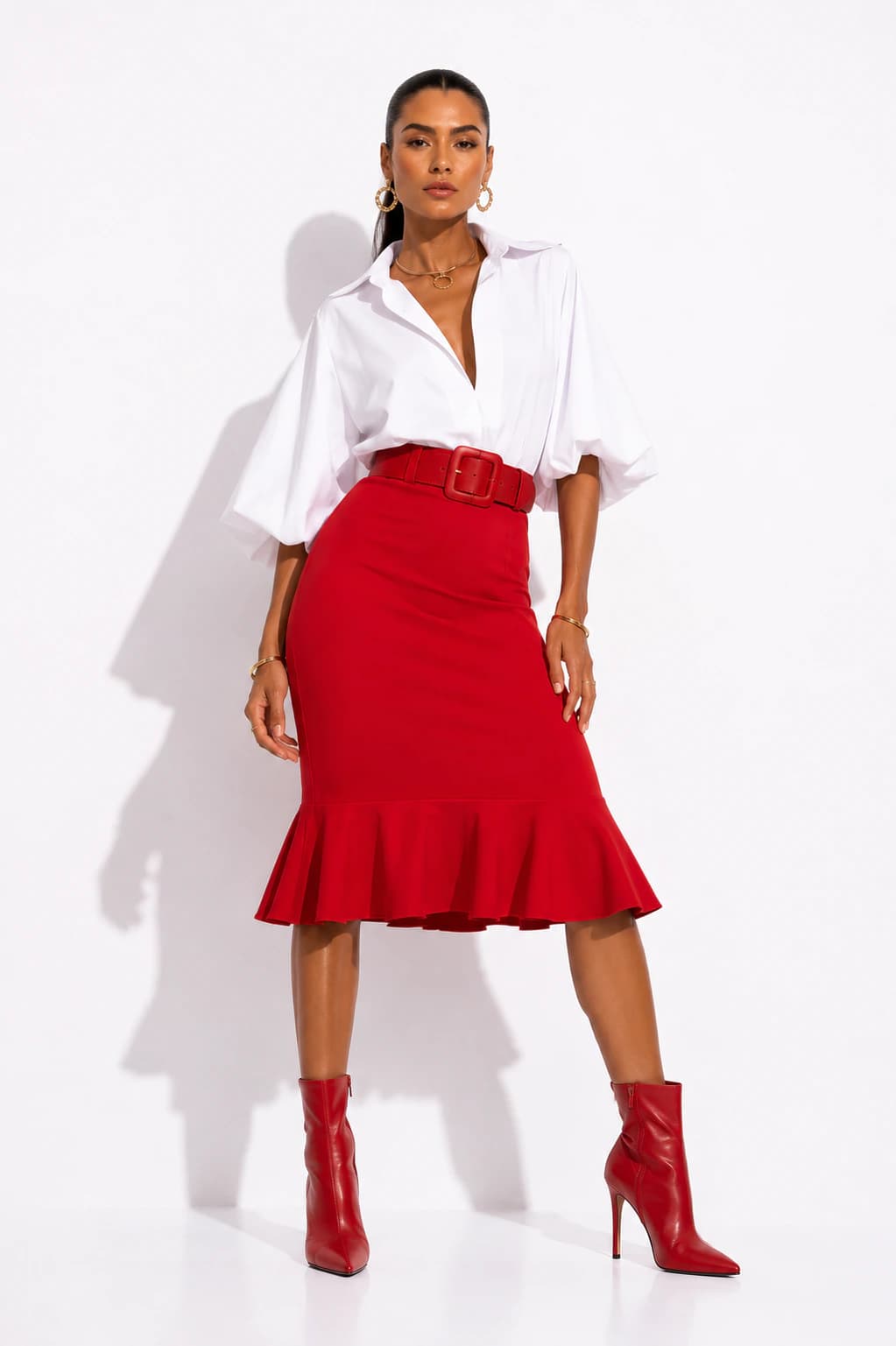 Falda Bardot Rojo - imagen 2