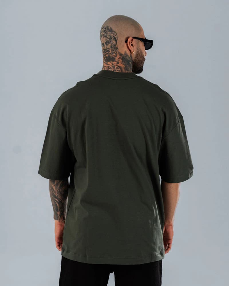 Camiseta Para Hombre Oversize Básica Verde - imagen 3