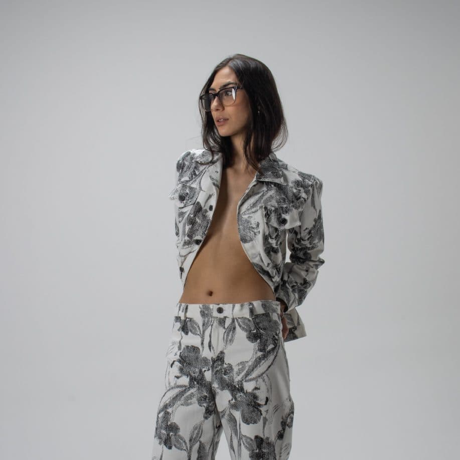 Chaqueta – Denim – Flower White