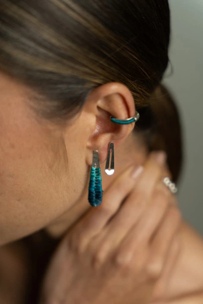 Aretes Plumas Midi - Tejido - imagen 2