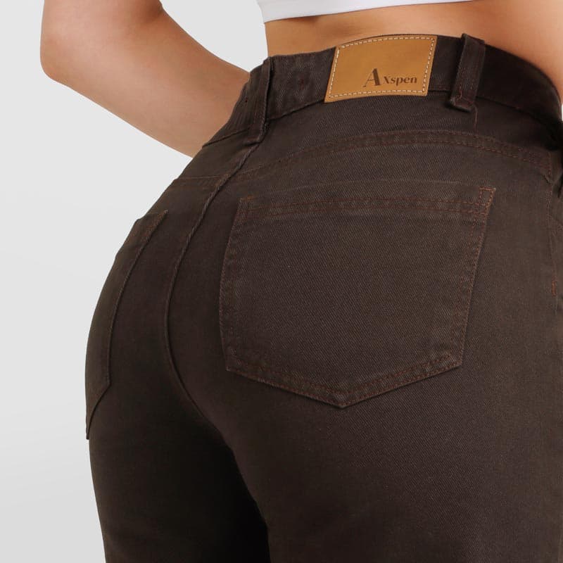 Jean Wide Leg Ax-3043 Cafe Rigido - imagen 3