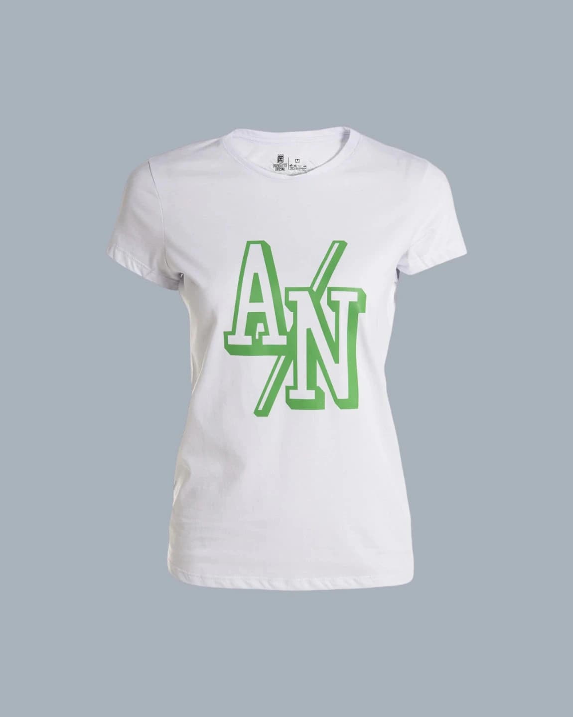 CAMISETA DAMA BLANCA A/N VERDE - imagen 1
