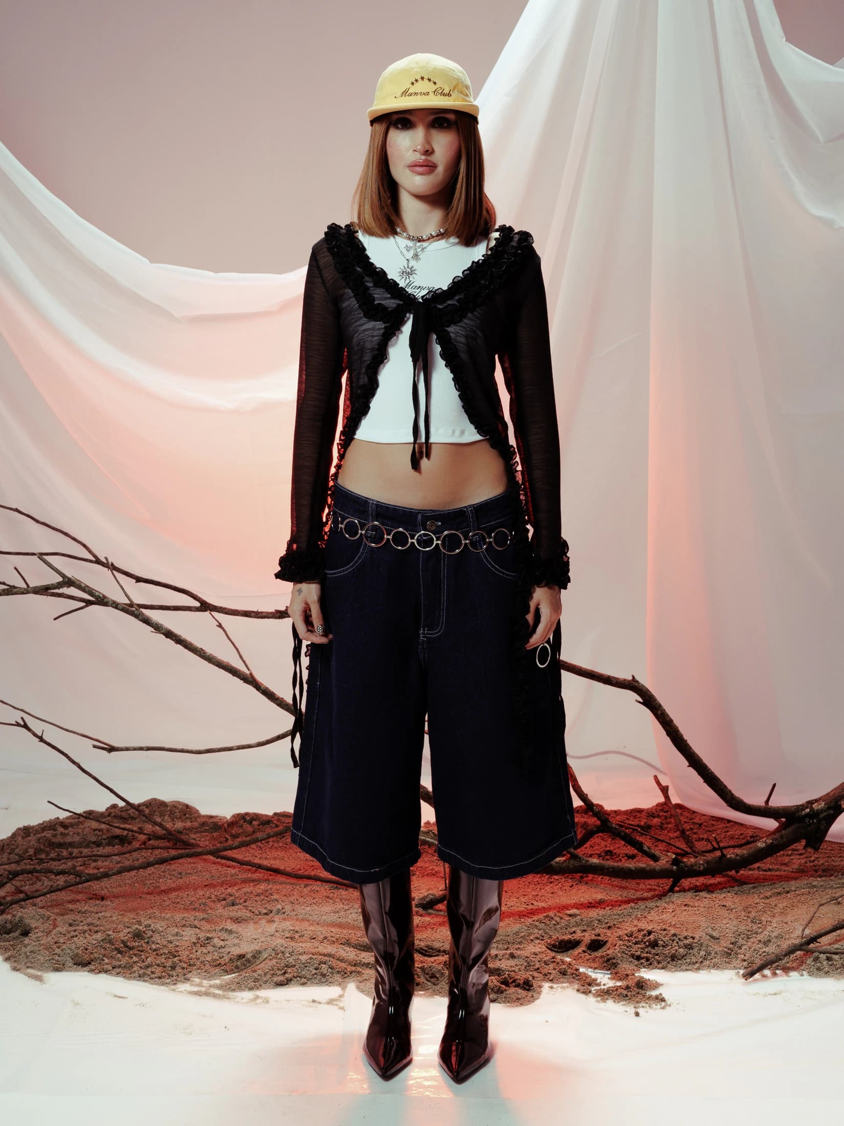 ZENDRA RUFFLE TOP NEGRO - imagen 2