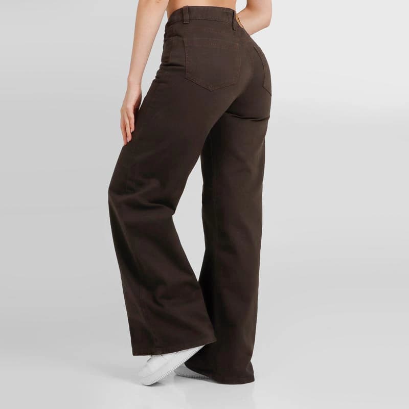 Jean Wide Leg Ax-3043 Cafe Rigido - imagen 2