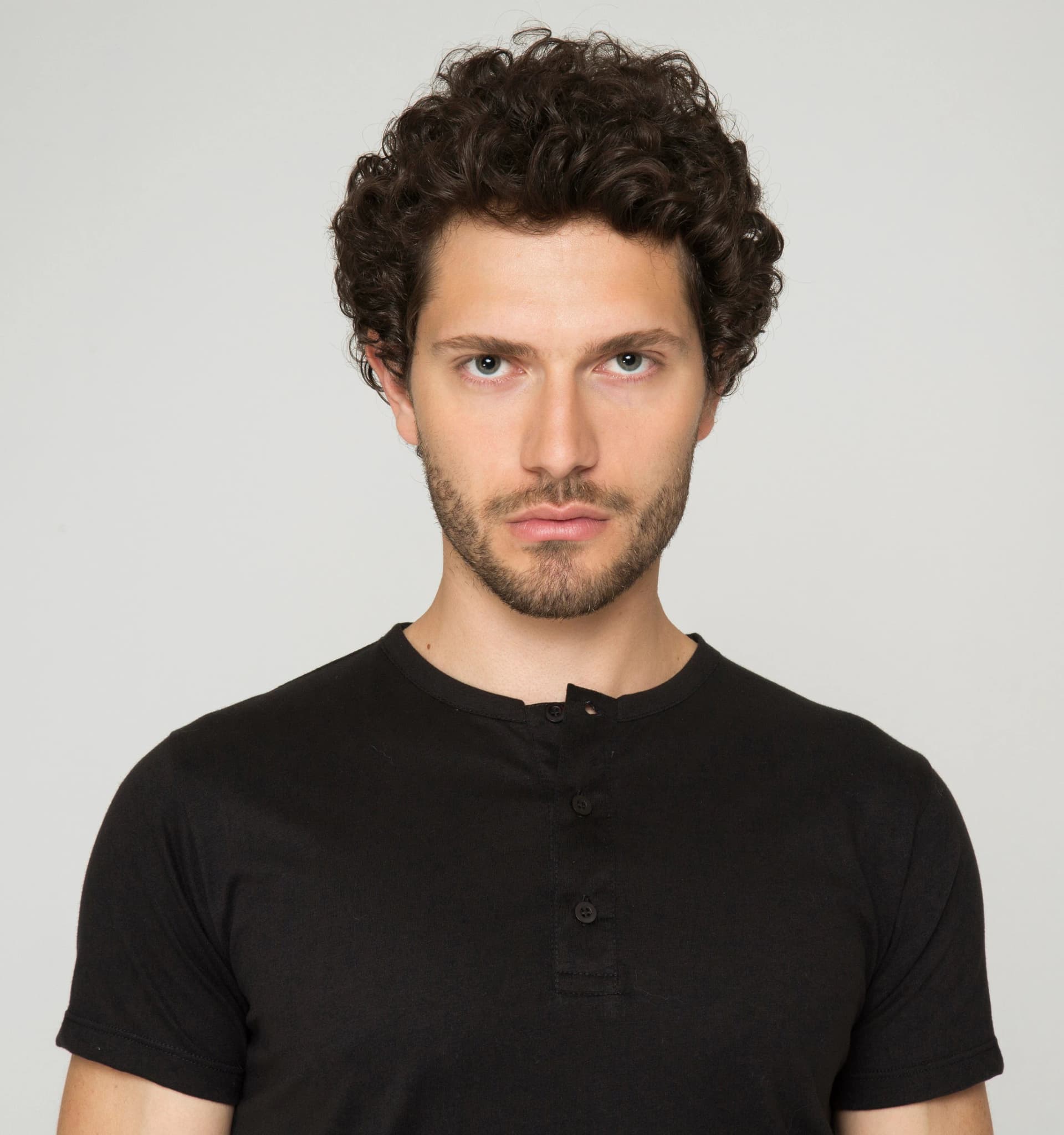 Camiseta Henley Algodón Negro - imagen 2