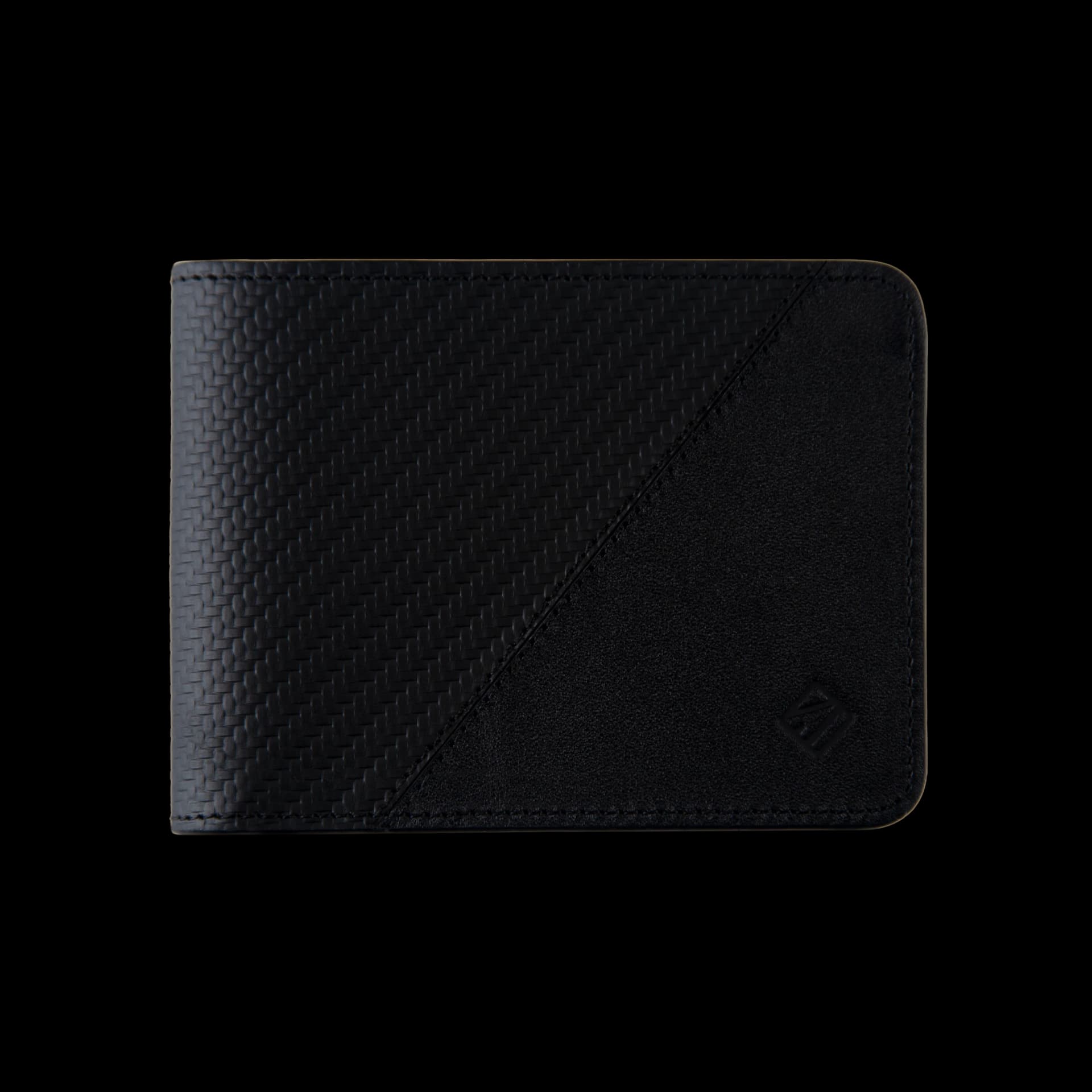Billetera Tradicional de Cuero (Carbono-Negra-Rojo) — Con Grabado de Iniciales