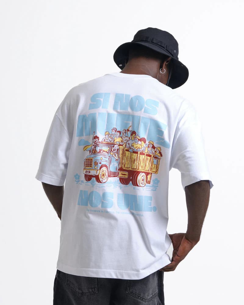 Camiseta Blanca Oversize - Si Nos Mueve Nos Une - imagen 8