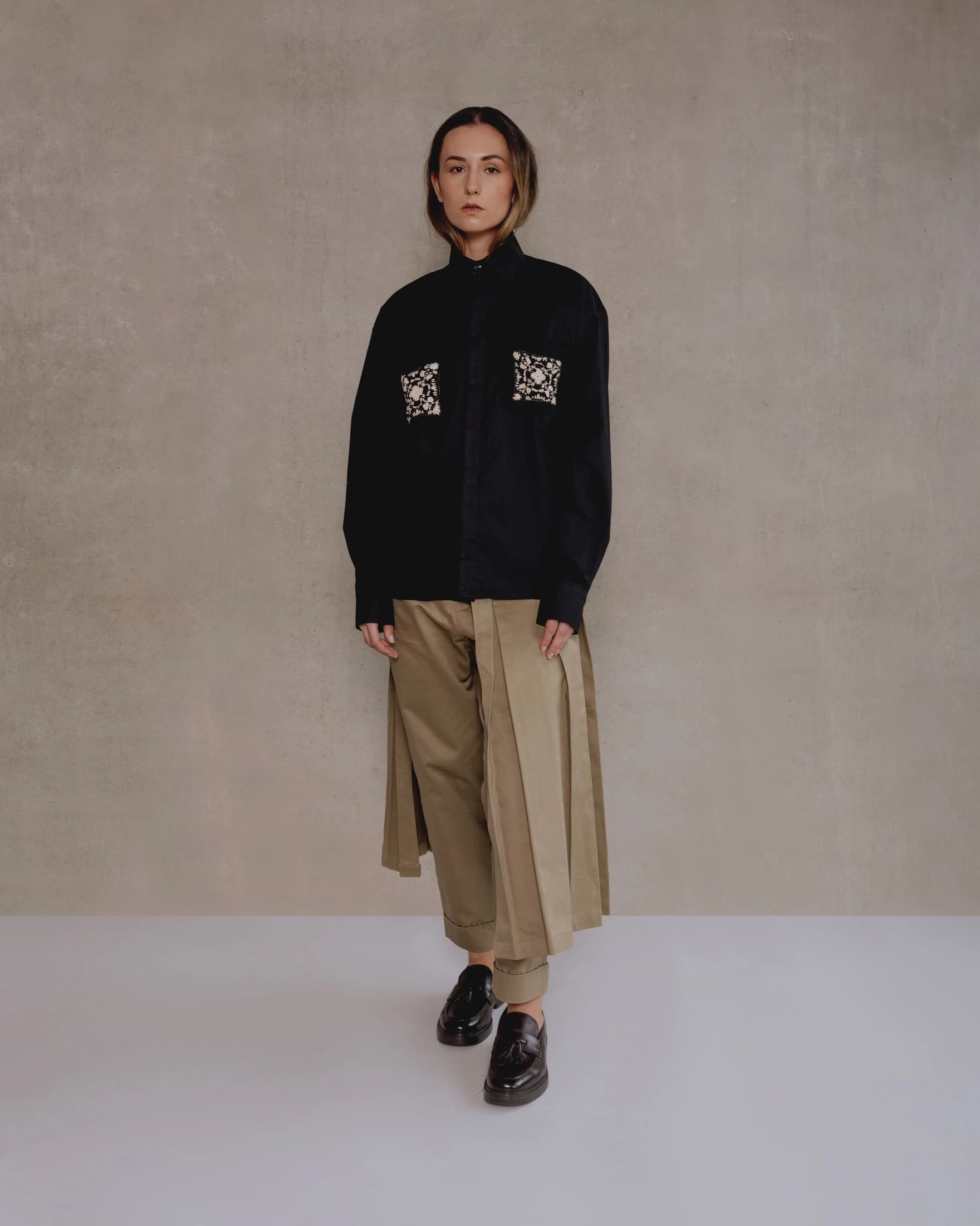 Beige Skirt Pant Woman