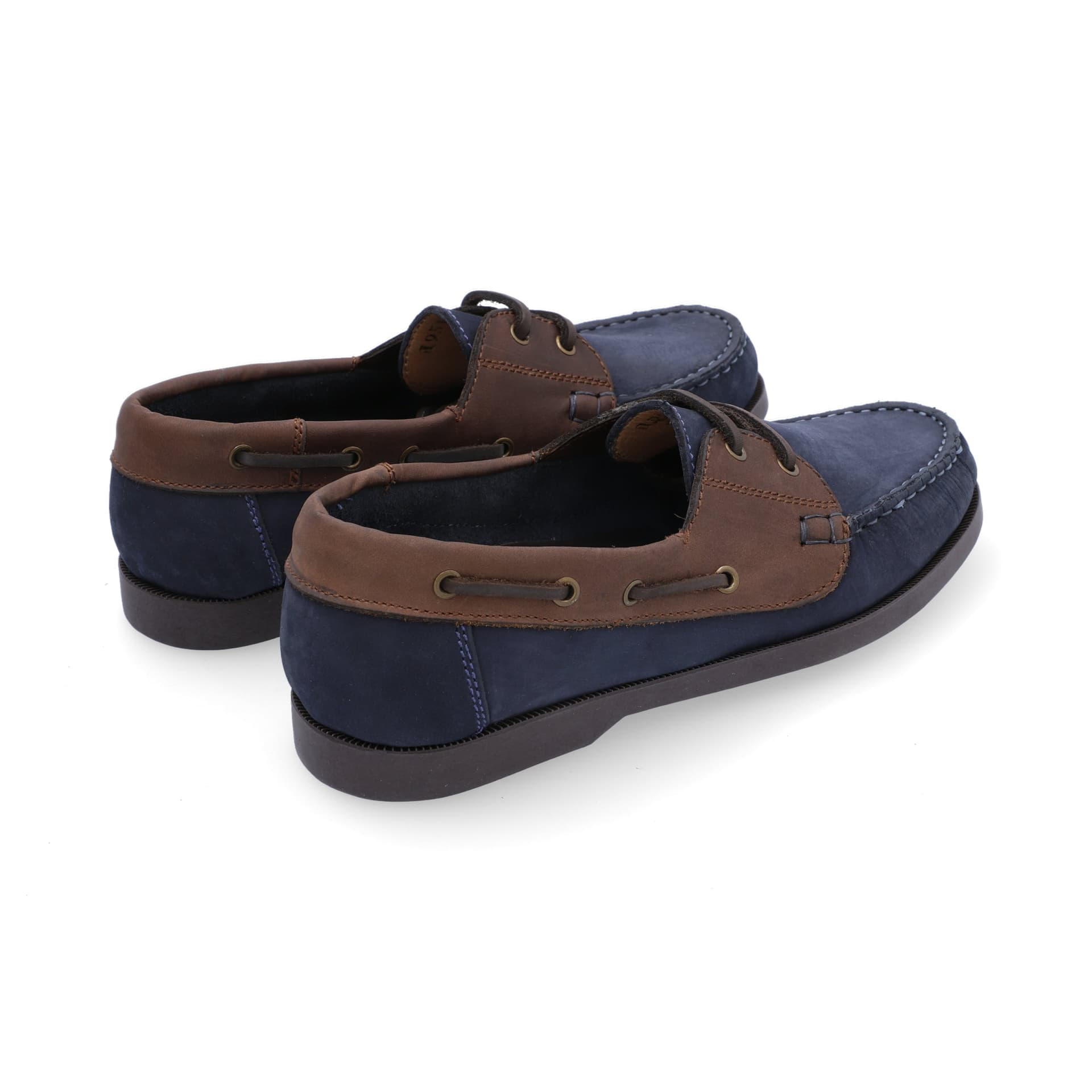 Mocasines Boat Shoes Combinados Cuero Nobuck Azul - imagen 3