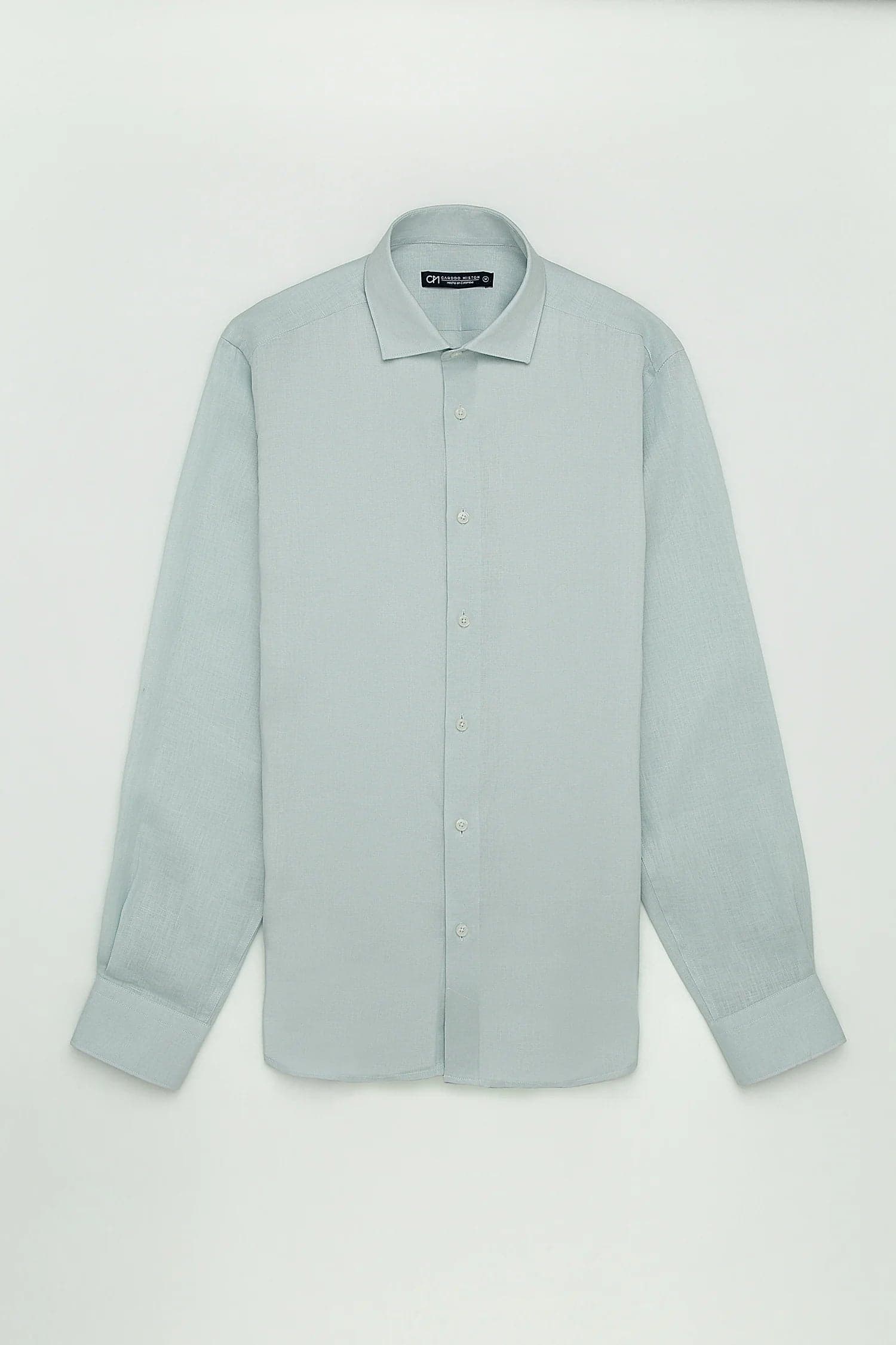 Camisa Button Under Lino Menta