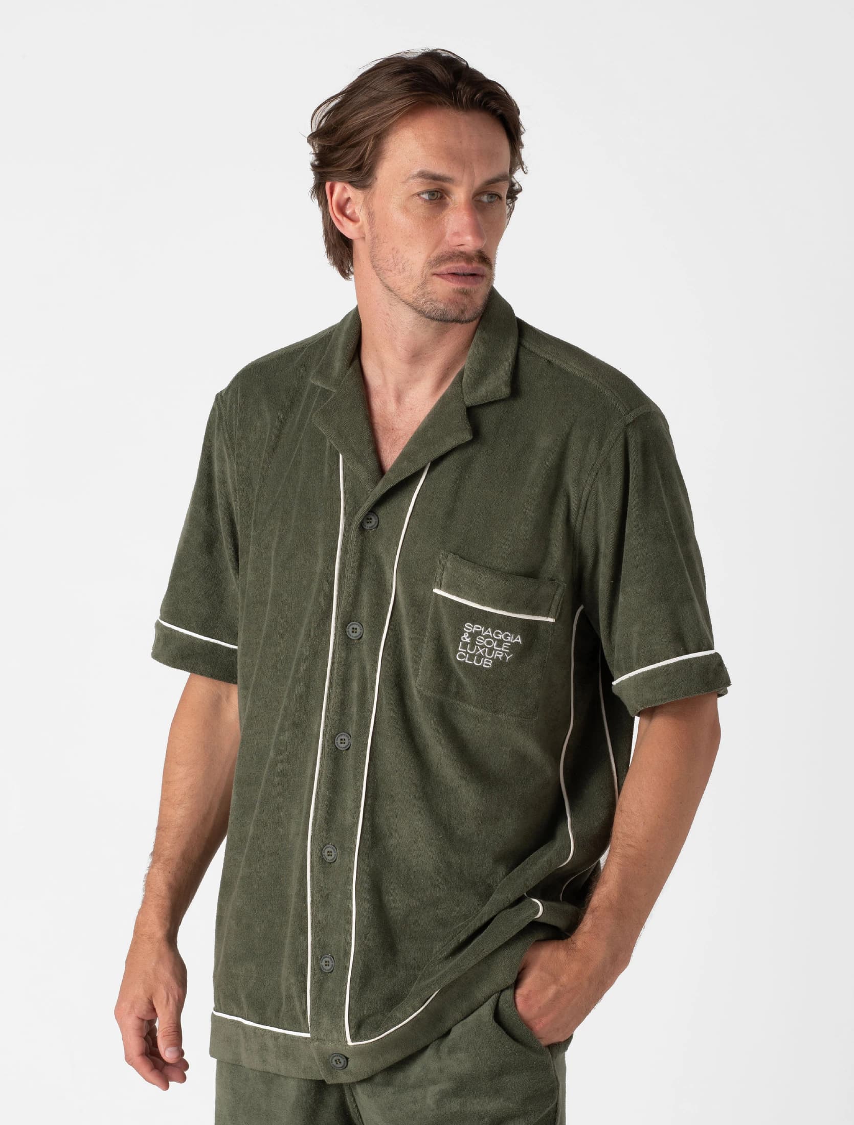 Positano Olive Green Toweling - imagen 1