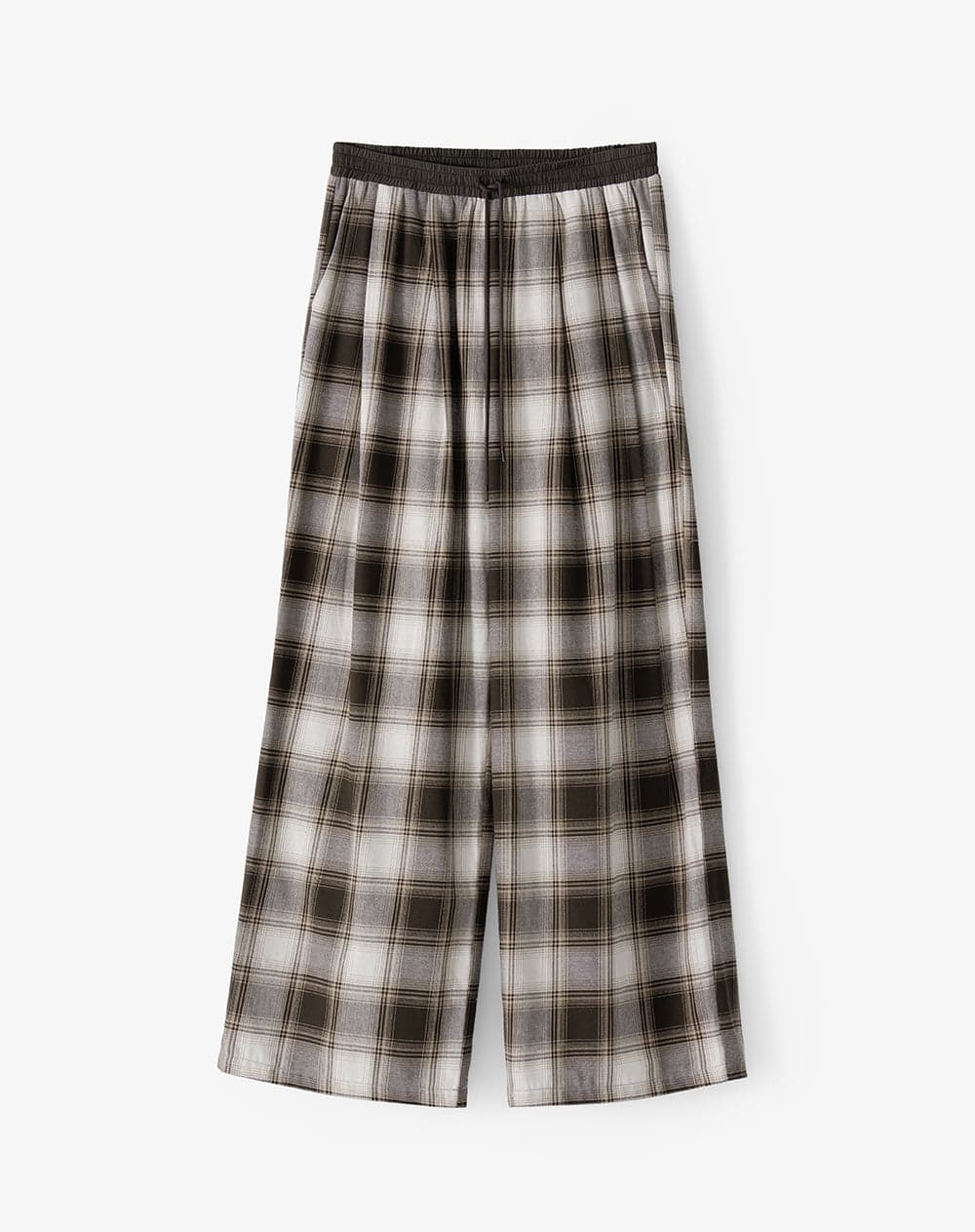 Pantalón tiro medio cuadros mujer