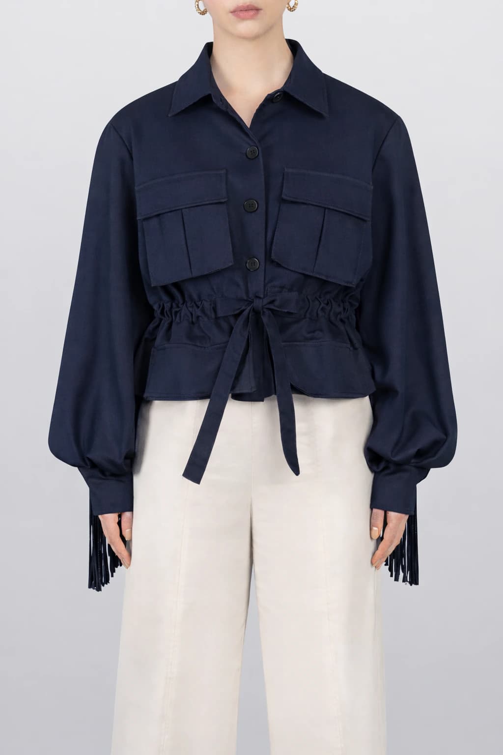 CHAQUETA SAHARIANA CON MACRAME - imagen 4