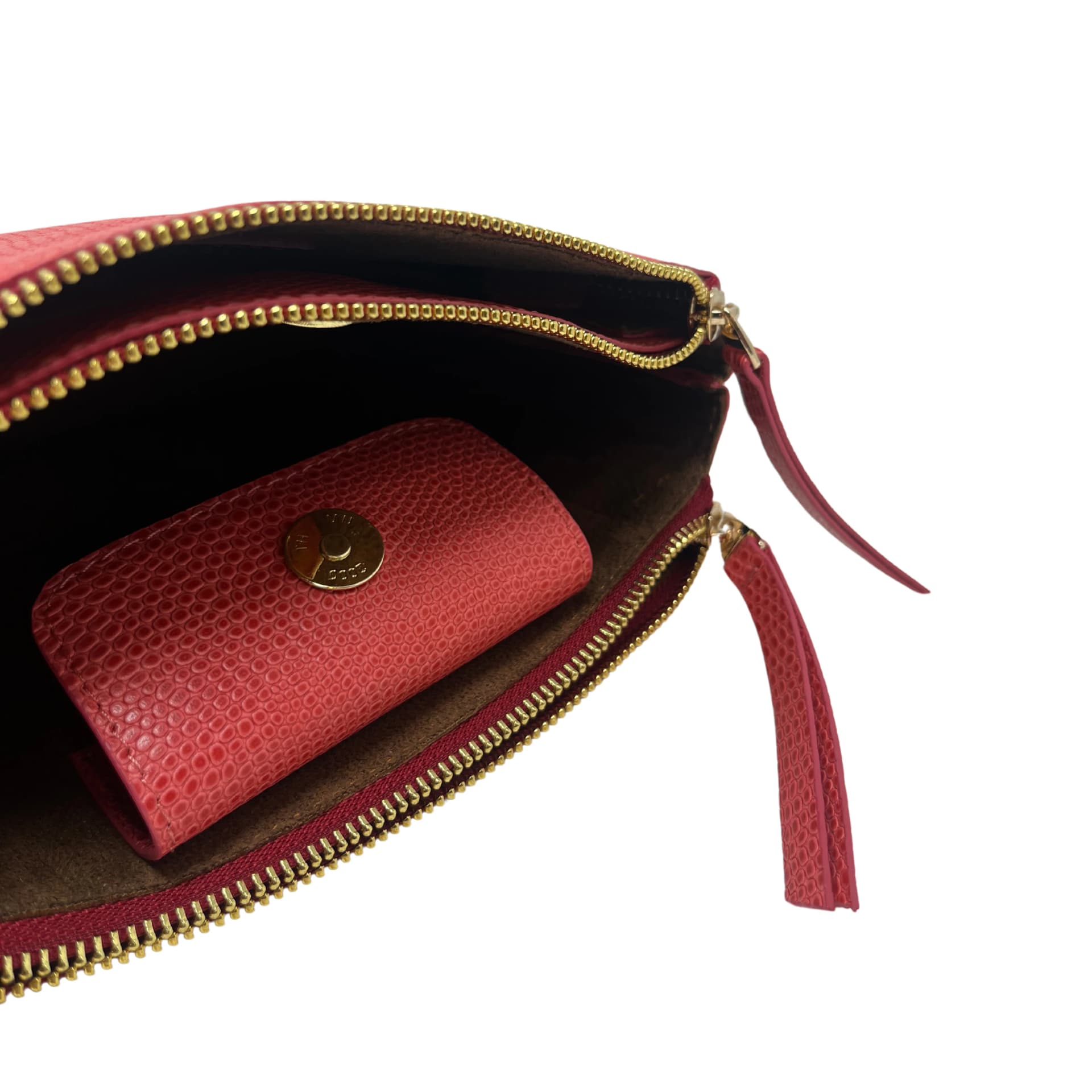 Cartera María Cuero Grabado Rojo Light - imagen 5