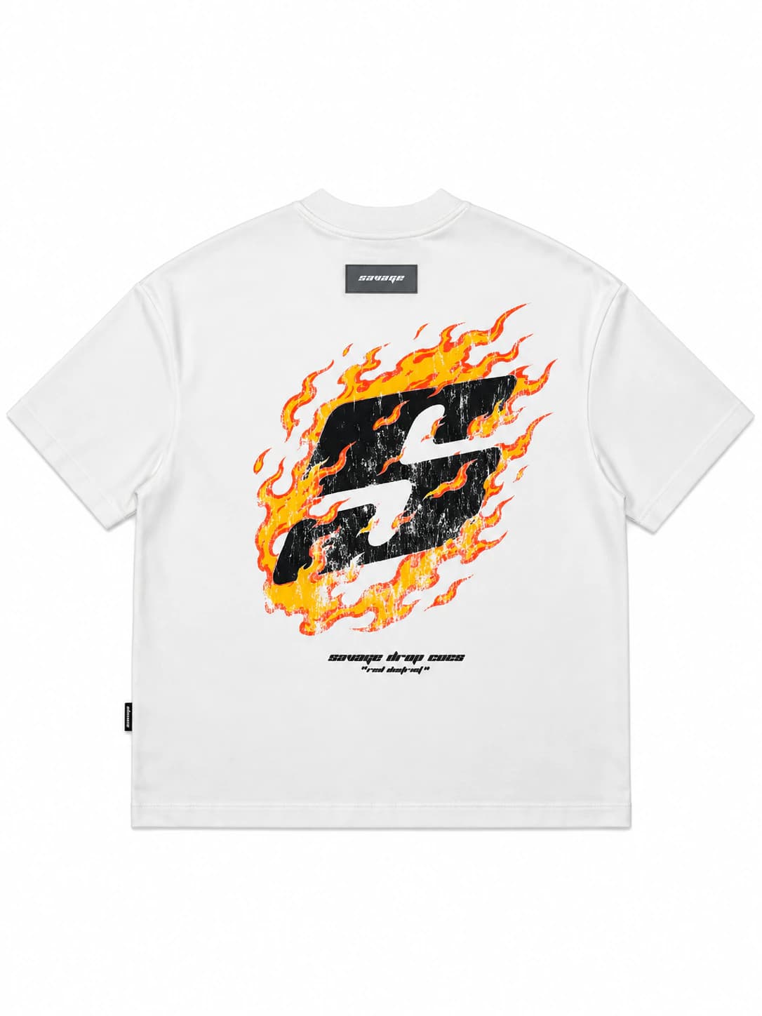 Camiseta Marfil Oversize Fire City Savage  250 gramos - imagen 2