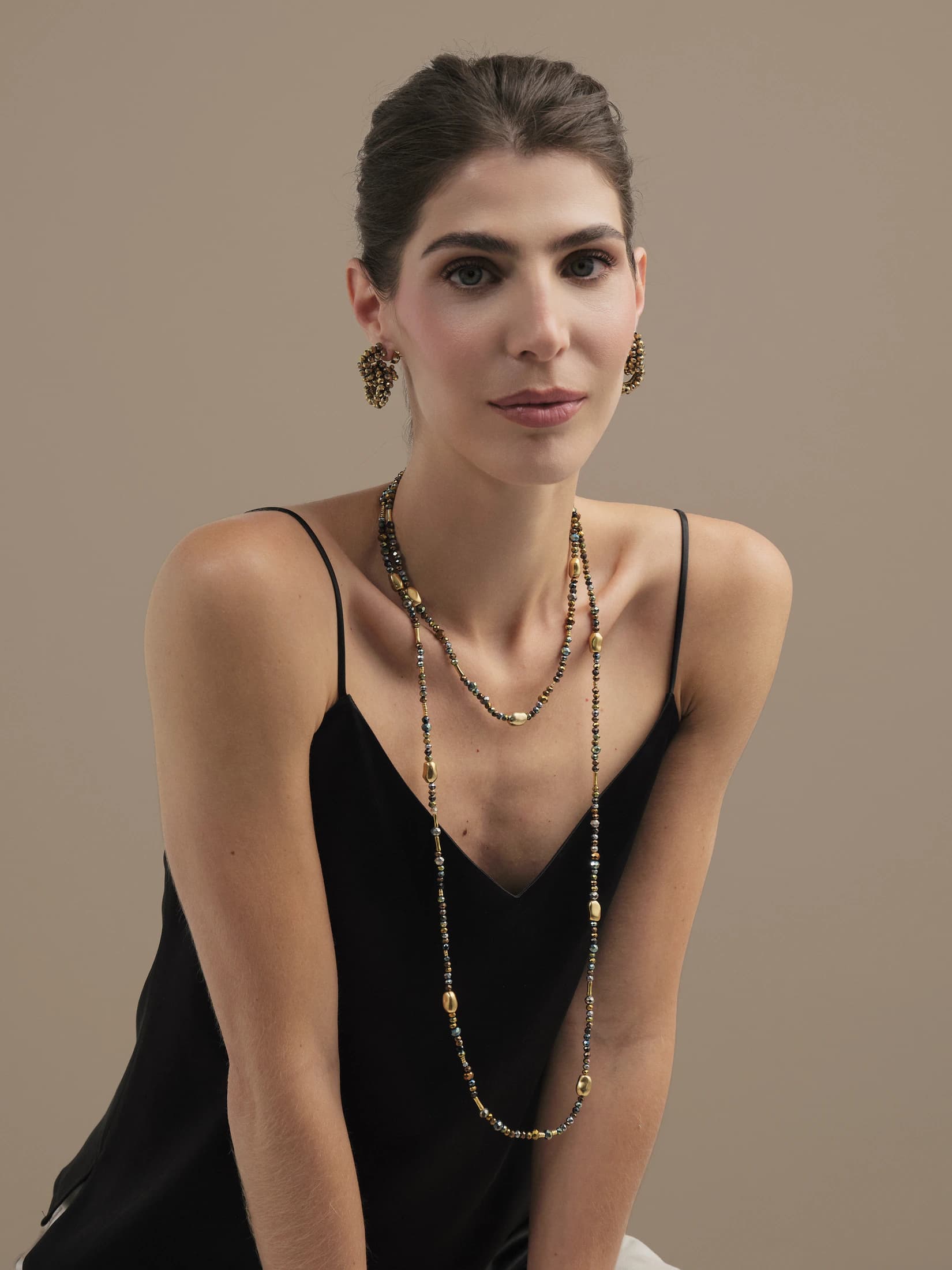DUO NECKLACE - COCOA & GOLD - imagen 2