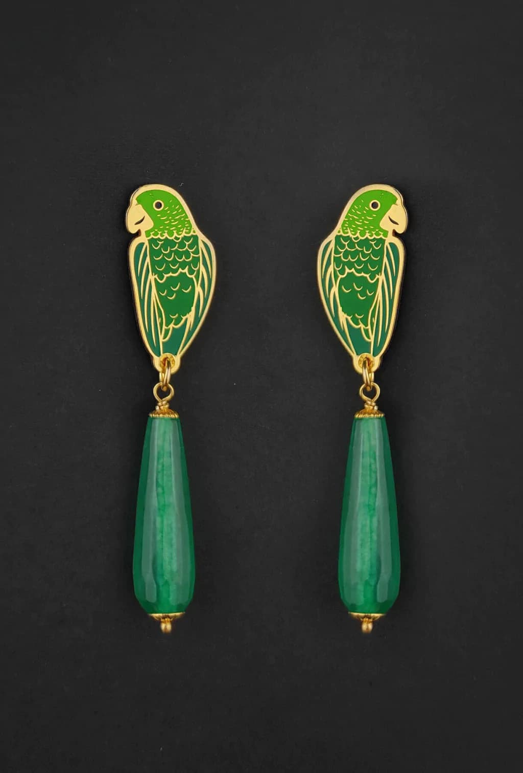 ARETES PERIQUITOS VERDES - imagen 1