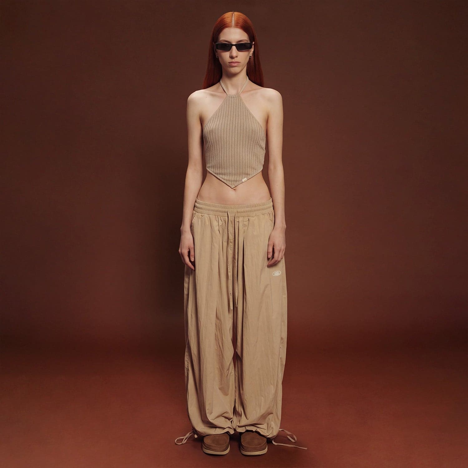 Textured Halter Top - Camel - imagen 5