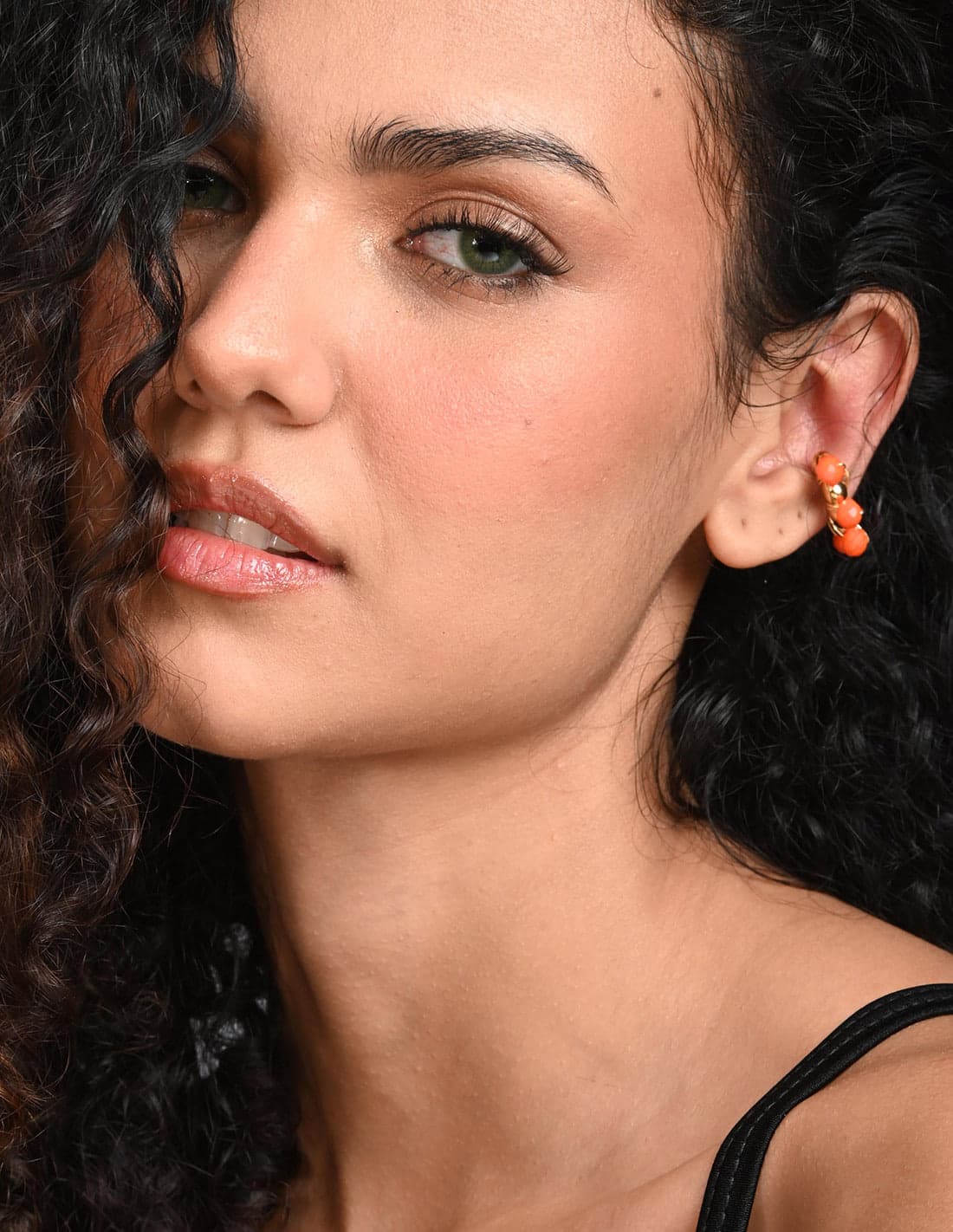 Ear Cuff Coil Murano Orange