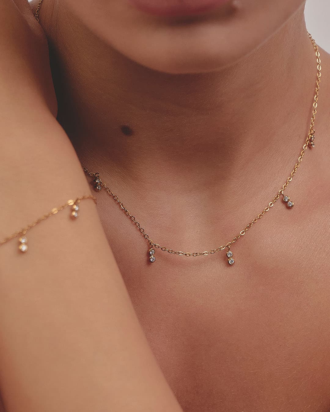 Collar Dijes 2 Cristales - imagen 4