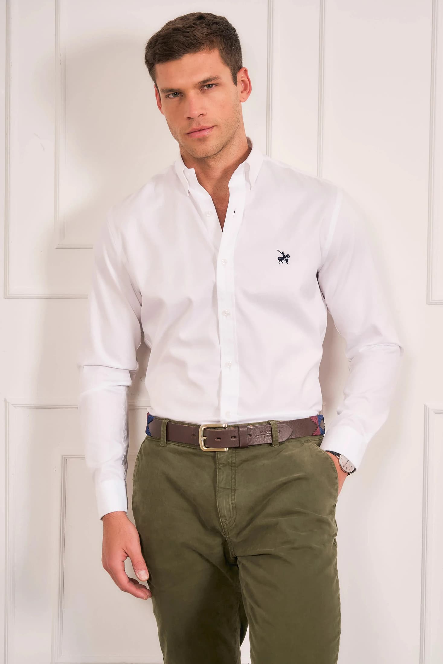 Camisa No Iron Hombre Blanca