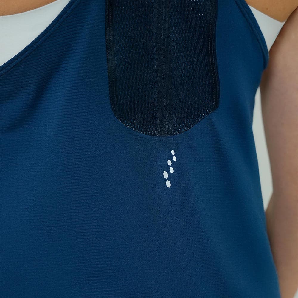 CAMISETA RUNNING MANGA SISA PACELINE AZUL OSCURO PARA MUJER - imagen 3