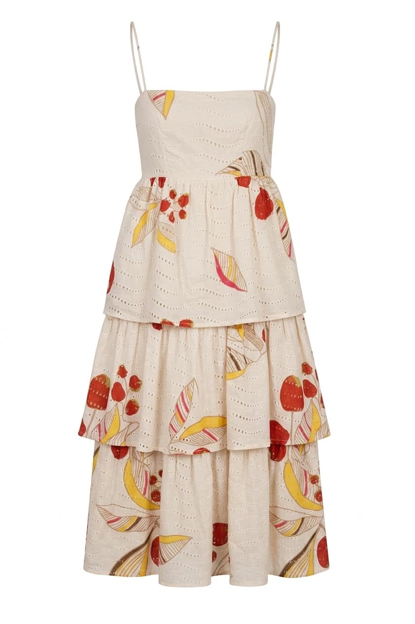 Lola Cotton eyelet Midi Dress / Ivory Chontaduros - imagen 1