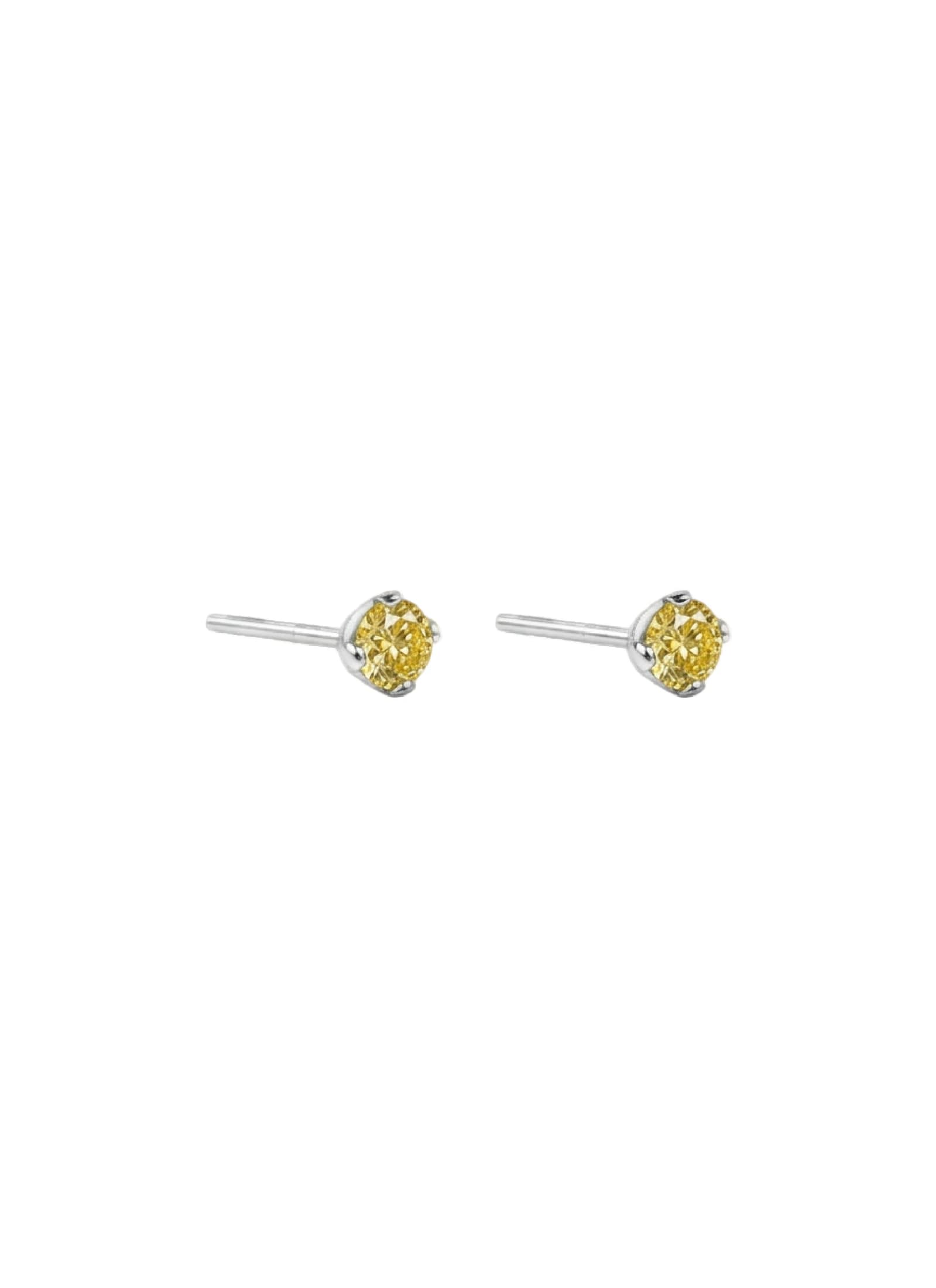 SILVER FACET AMBAR | TOPOS CON DIAMANTE AMARILLO EN PLATA LEY 925