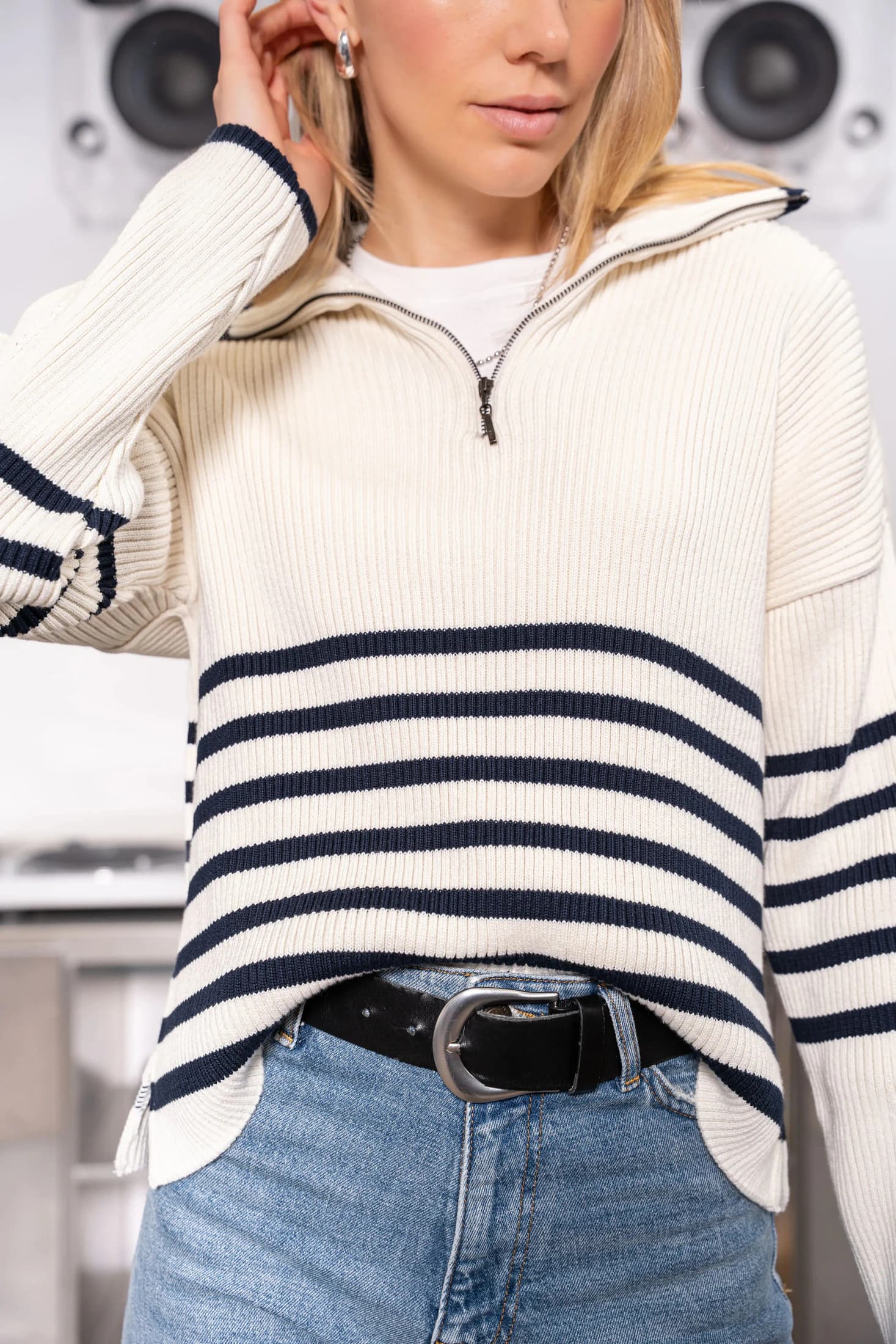 Suéter Halfzip Rib Algodón Mujer Monet - imagen 2