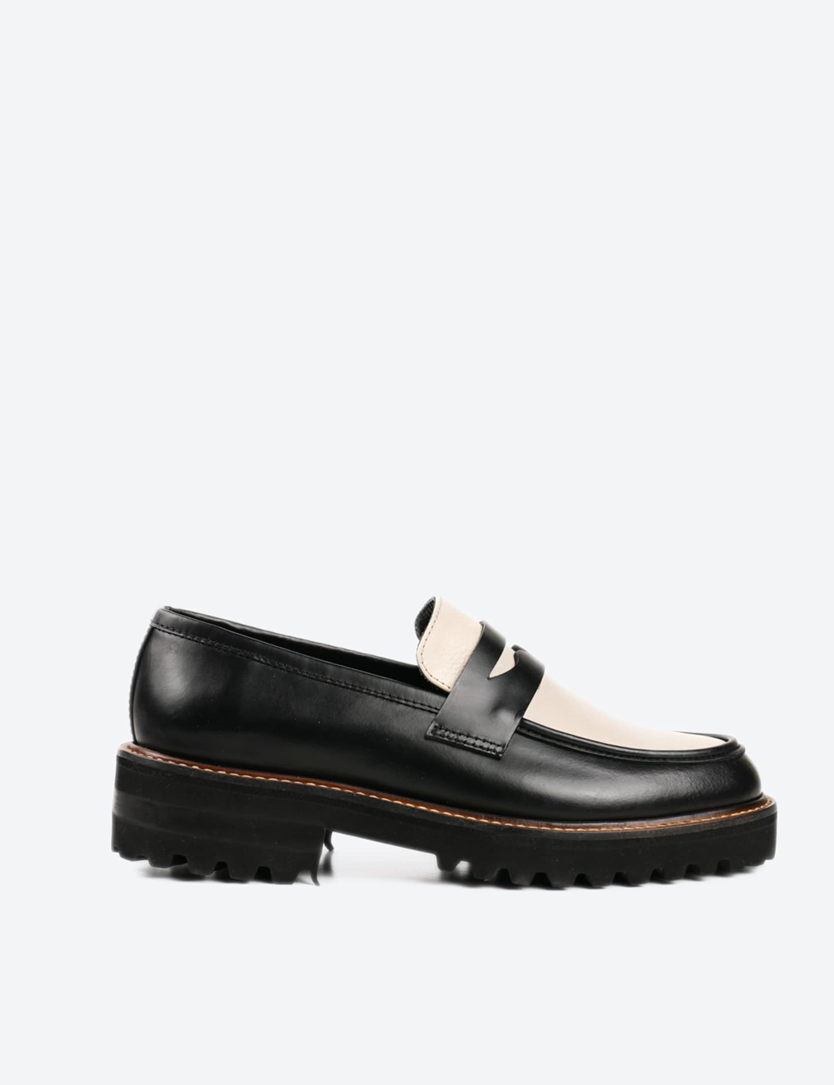 MOCASINES DONATO NEGRO CON BEIGE - imagen 1
