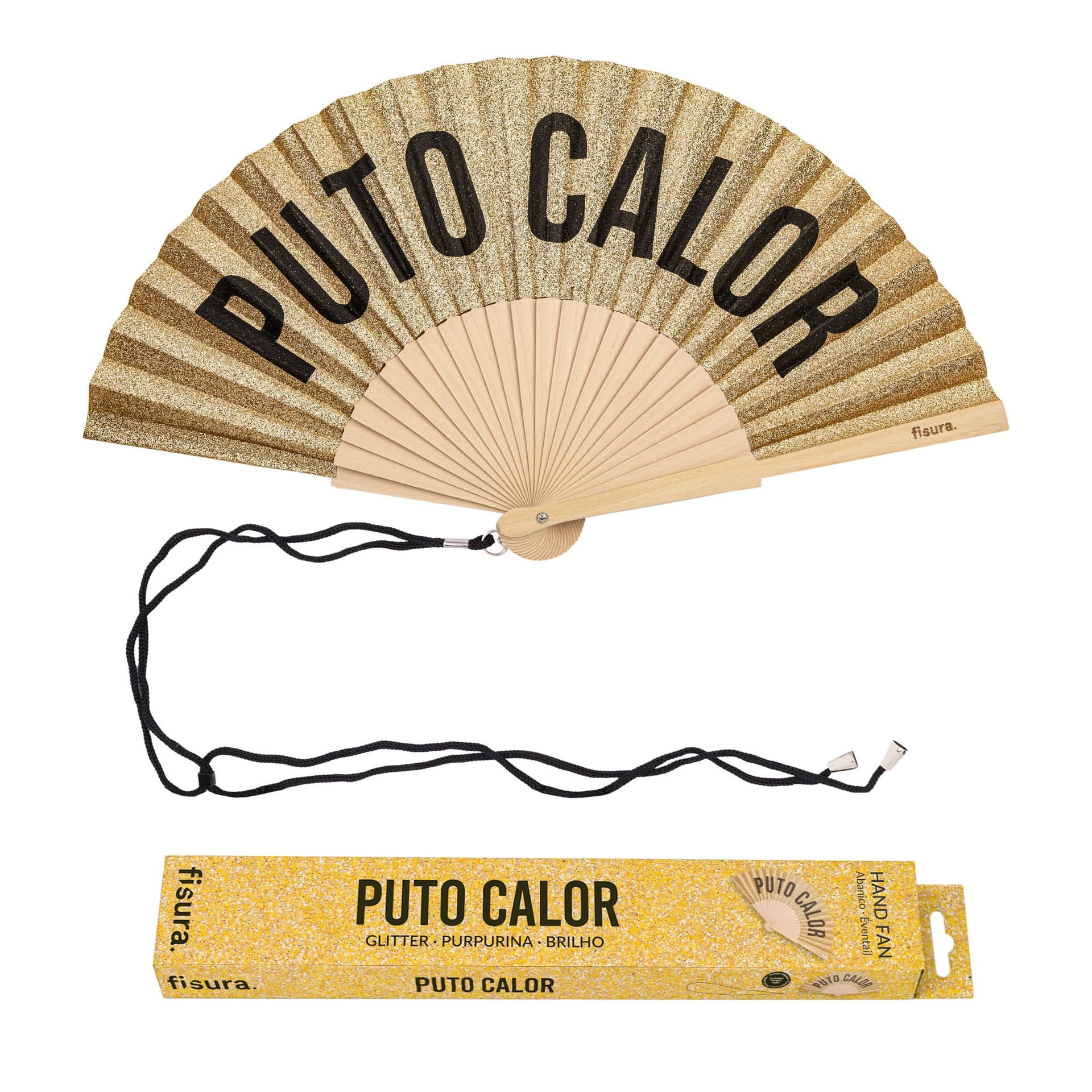 Abanico "Puto Calor" Glitter