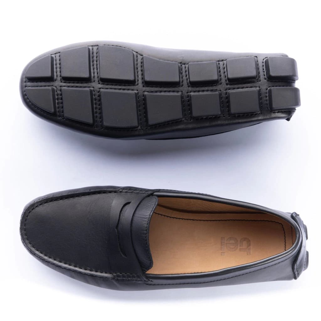 Mocasines Hombre Penny Cuero Liso Negro - imagen 3