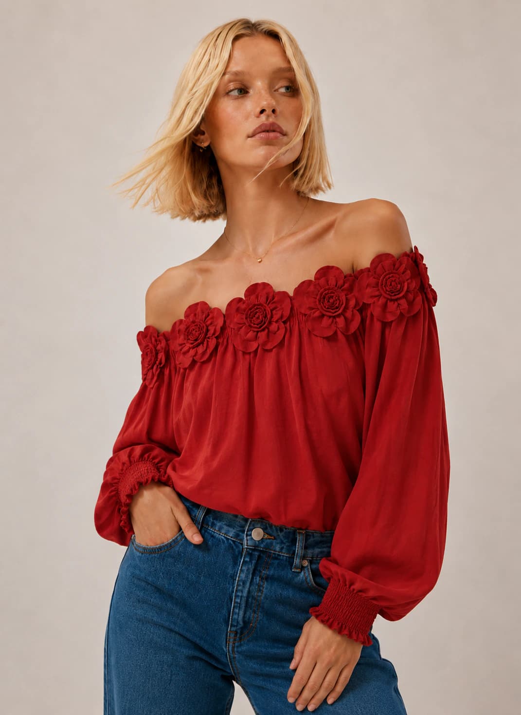 Blusa Magnoleah rojo - imagen 2