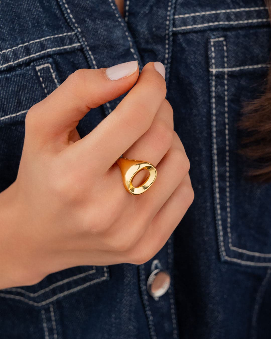 Anillo Ovalo Oro Talla 7 - imagen 1