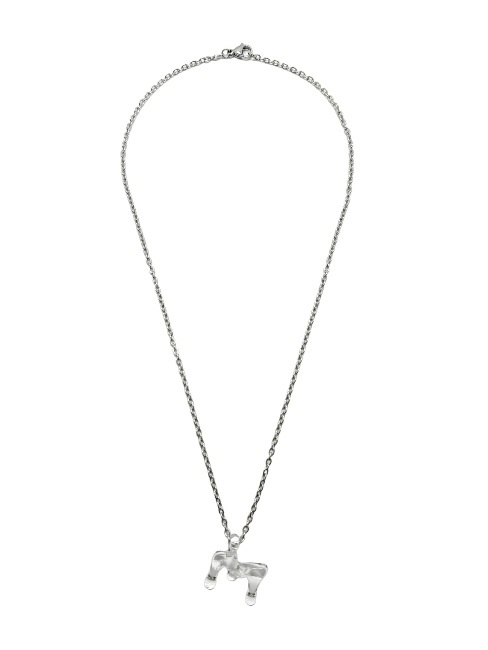 clear glass necklace 1 letter - imagen 9