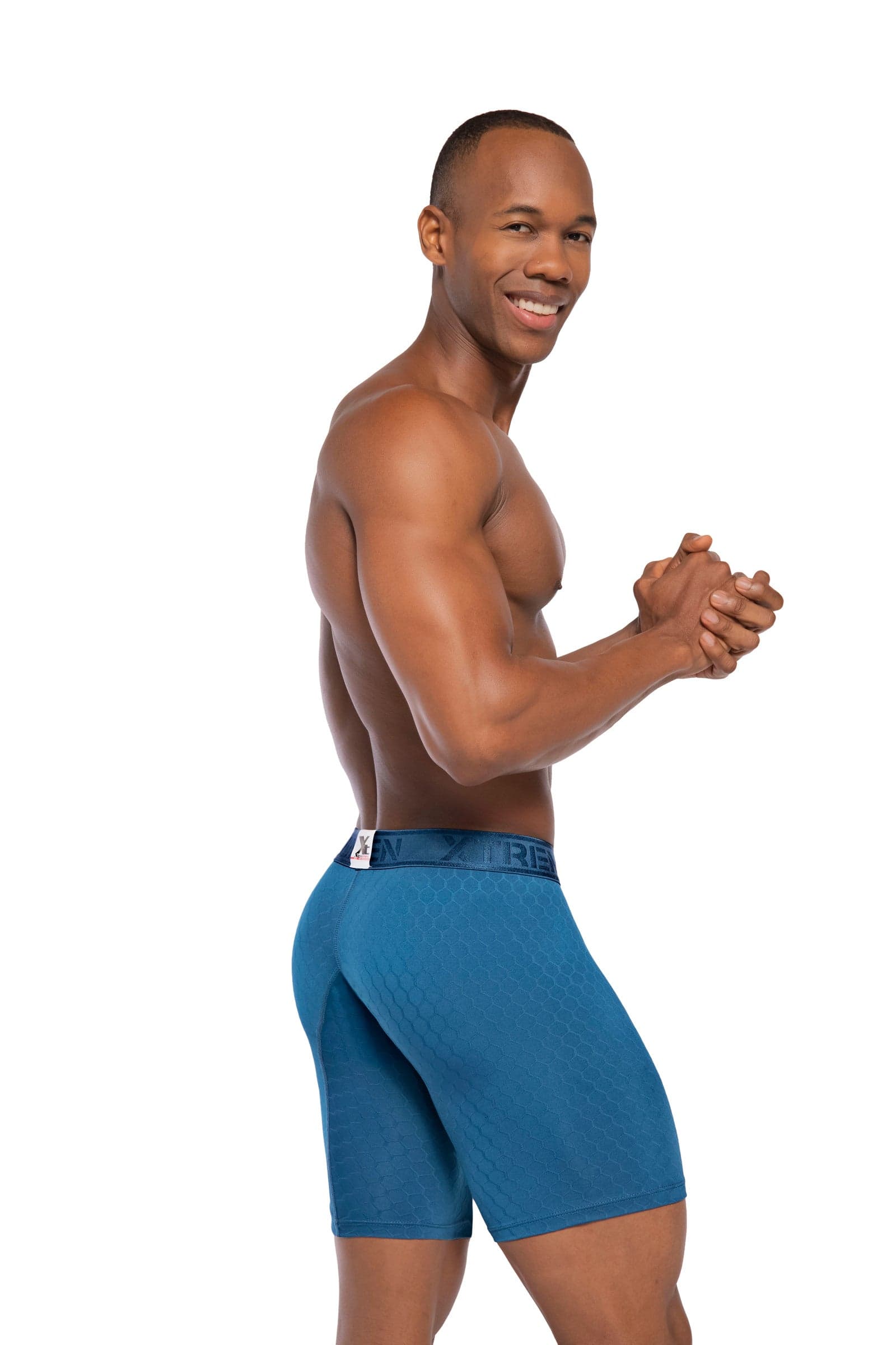 BOXER CLÁSICO LARGO MICROFIBRA JACQUARD COLMENA PETROLEO - imagen 2