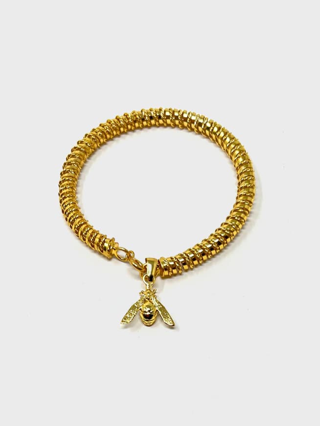 Pulsera entorchada dorada mini hormiga - imagen 1