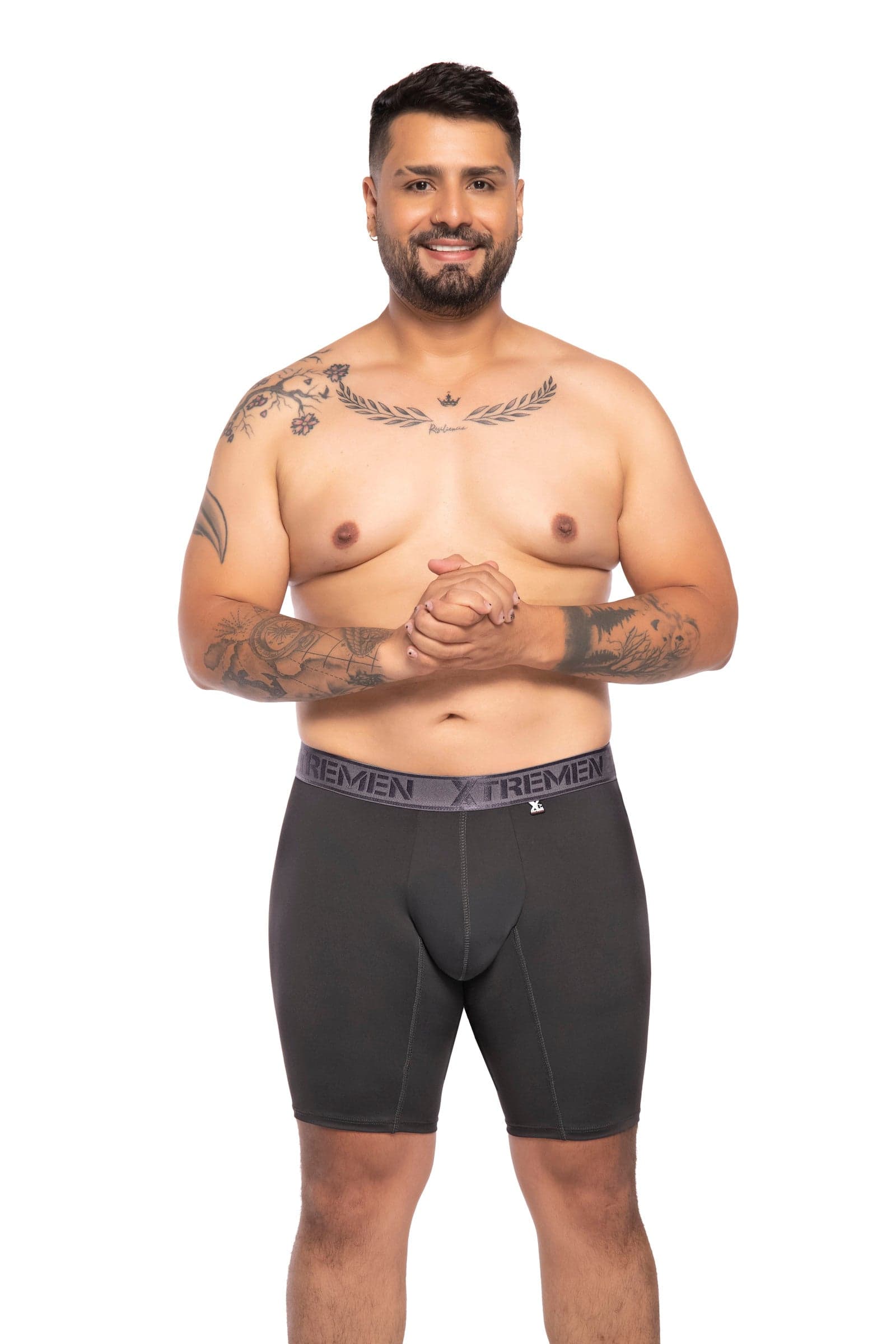 BOXER CLASICO EXTRAGRANDE MICROFIBRA NYLON  GRIS OSC - imagen 1