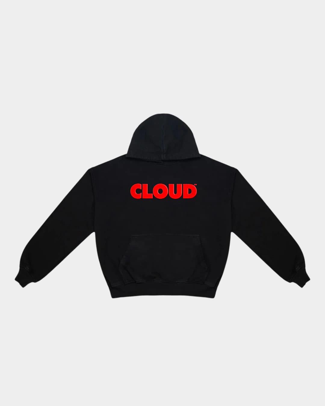 HOODIE BLOCK ROJO SOBRE NEGRO BOXY FIT - imagen 1
