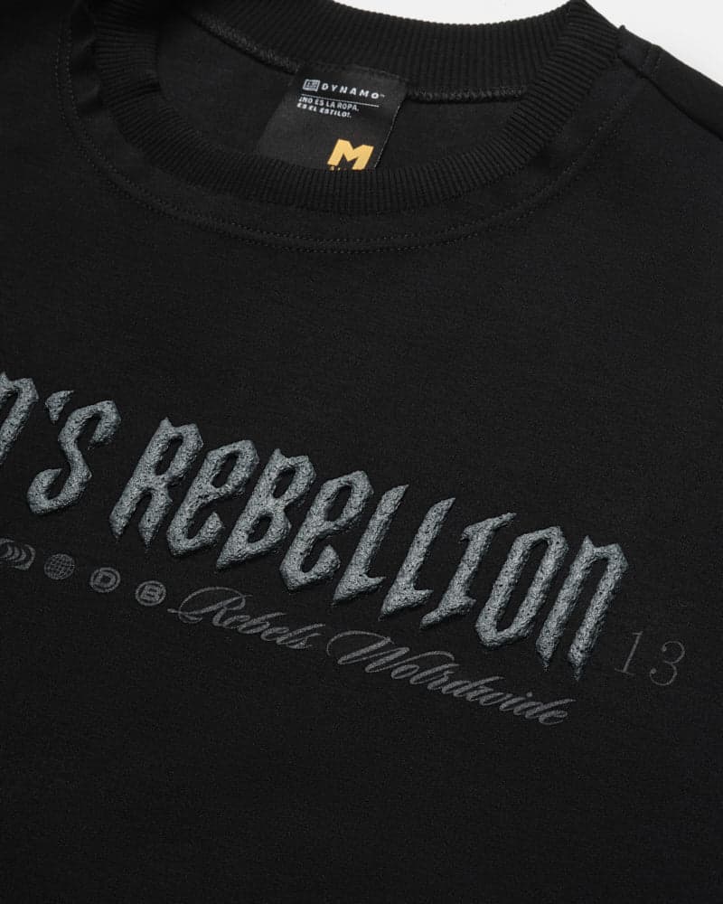 Camiseta Negra Oversize Rebellion - imagen 5