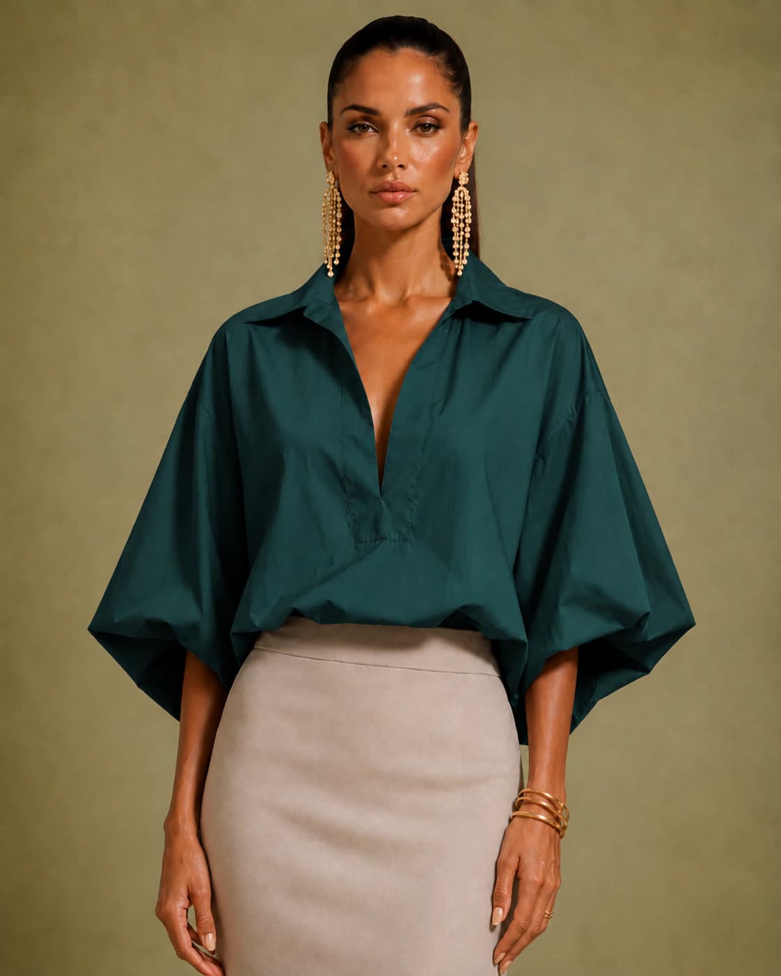 Blusa Popular Verde U - imagen 2