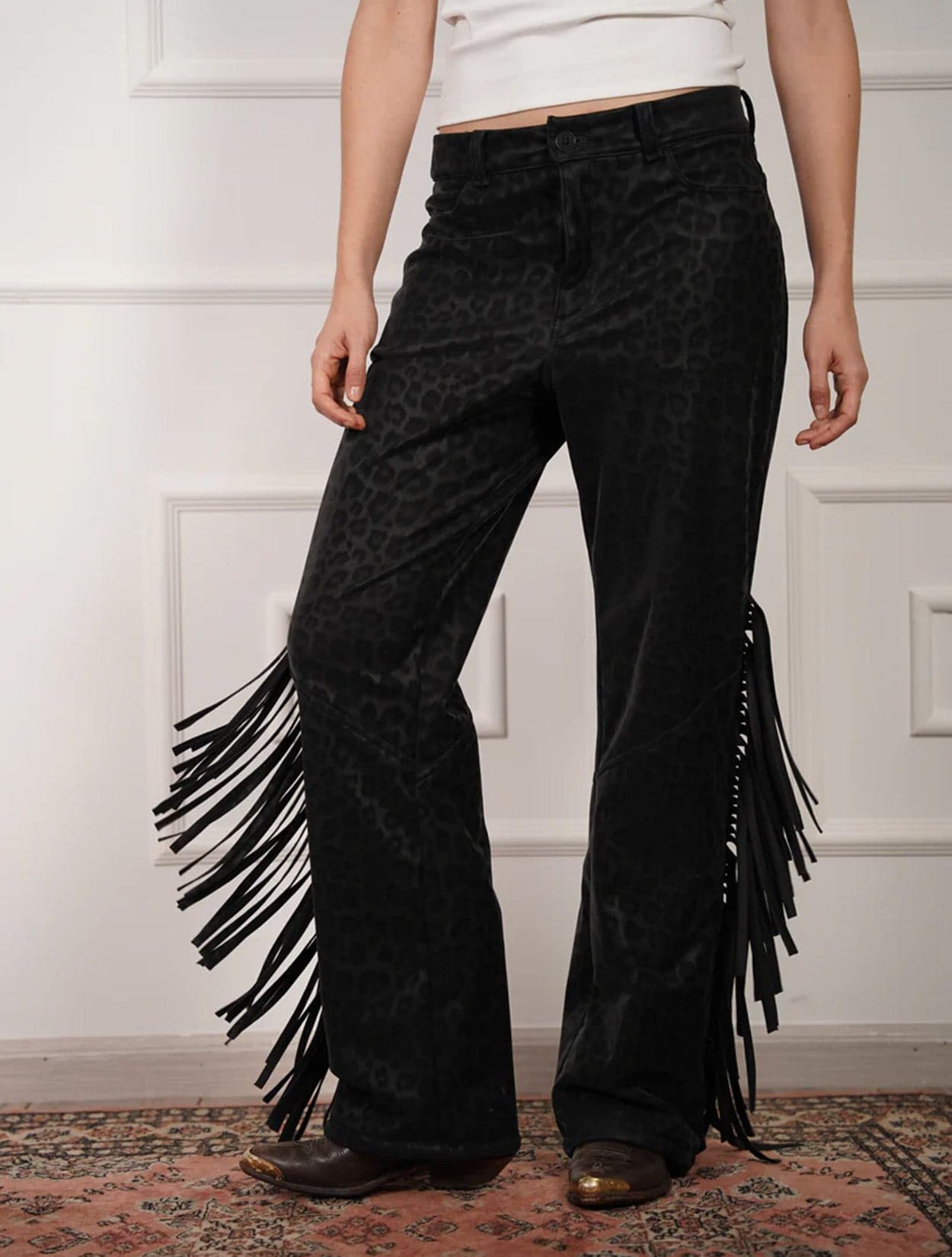 JEAN FRINGED PANTHER