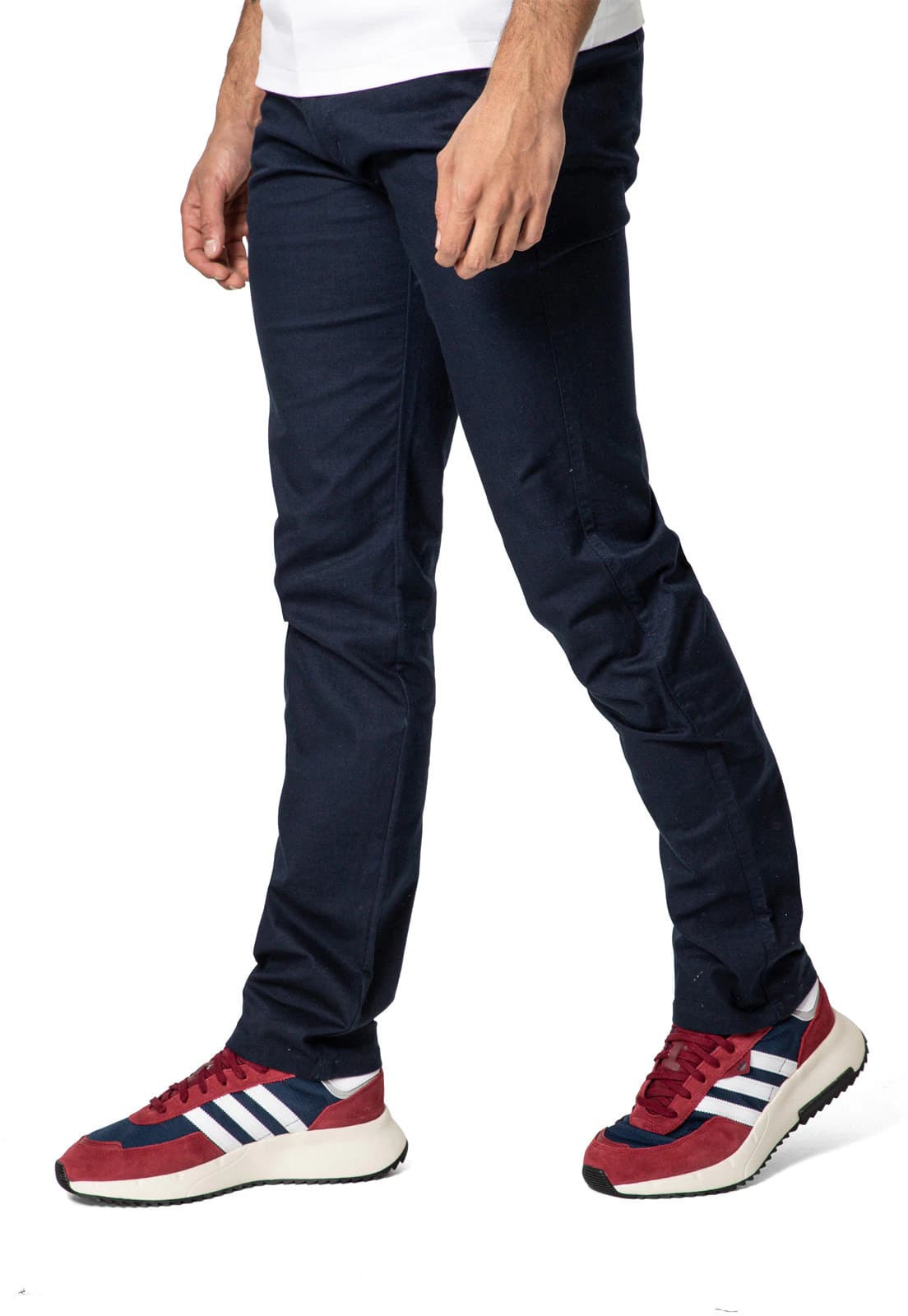 Pantalon dril azul oscuro con textura