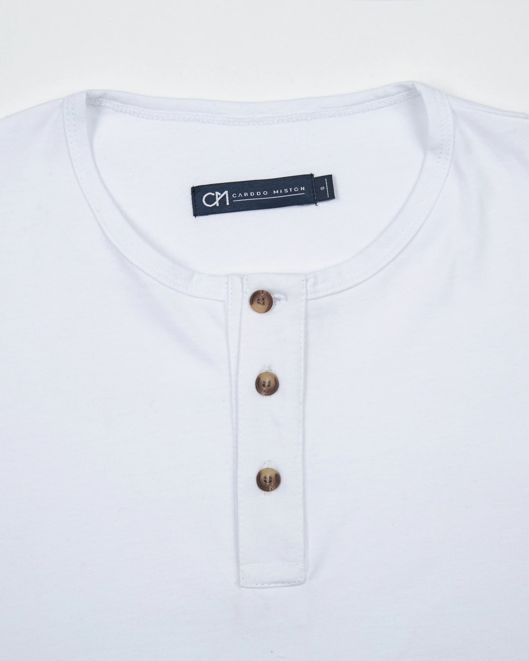 Camiseta Henley Algodón Blanco - imagen 5