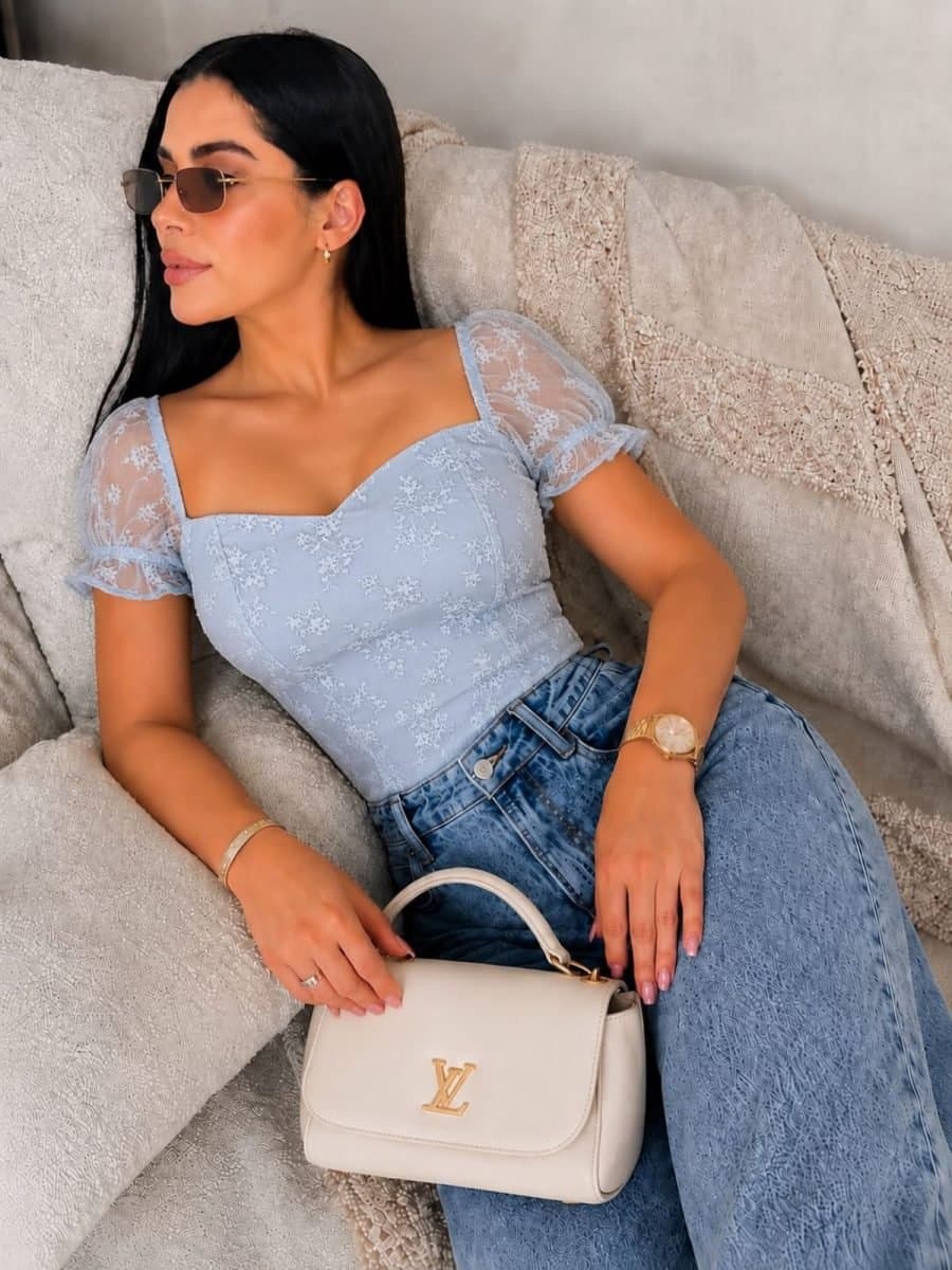 Blusa Amelie (celeste )