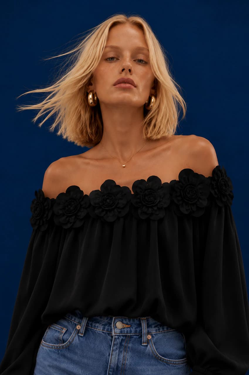 Blusa Magnoleah negro - imagen 6
